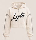 SCRIPT CROP ZIP HOODIE